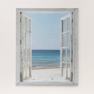 Vreedzaam Beach Window Uitzicht Legpuzzel