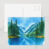 Vreedzaam bergmeer met hoge bomen briefkaart (Voorkant / Achterkant)