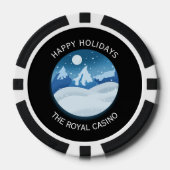 Vreedzaam Bevroren Landschap Aangepast Poker Chips (Voorkant)