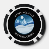 Vreedzaam Bevroren Landschap Aangepast Poker Chips (Achterkant)