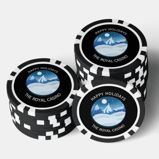 Vreedzaam Bevroren Landschap Aangepast Poker Chips (Opstapeling)