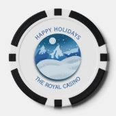 Vreedzaam Bevroren Landschap Aangepast Poker Chips (Voorkant)