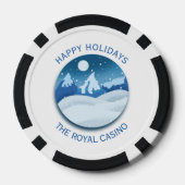 Vreedzaam Bevroren Landschap Aangepast Poker Chips (Achterkant)