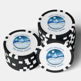 Vreedzaam Bevroren Landschap Aangepast Poker Chips