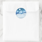 Vreedzaam Bevroren Landschap Ronde Sticker (Tas)