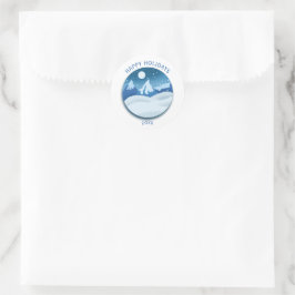 Vreedzaam Bevroren Landschap Ronde Sticker