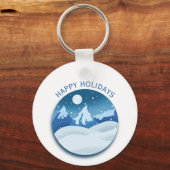 Vreedzaam Bevroren Landschap Sleutelhanger (Voorkant)