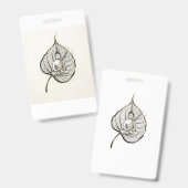 Vreedzaam Blad Meditatie Kunst Badge (Voor- en achterkant)