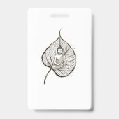 Vreedzaam Blad Meditatie Kunst Badge (Achterkant)