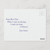 Vreedzaam Blauw en Blauwgroen Bloemen Mandala Moti Briefkaart (Achterkant)