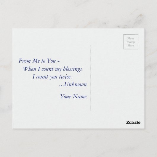 Vreedzaam Blauw en Blauwgroen Bloemen Mandala Moti Briefkaart (Achterkant)