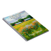 Vreedzaam Boerderij Scene Flowers Geloofsvers Notitieboek (Rechterzijde)