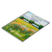 Vreedzaam Boerderij Scene Flowers Geloofsvers Notitieboek (Linkerzijde)