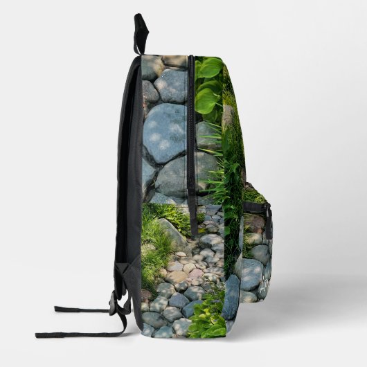 Vreedzaam bos afbeelding stenen pad gevlekt licht bedrukte rugzak (Links)