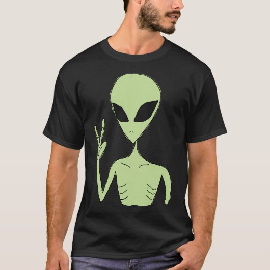 Vreedzaam Buitenaards Wezen T-shirt (Voorkant)