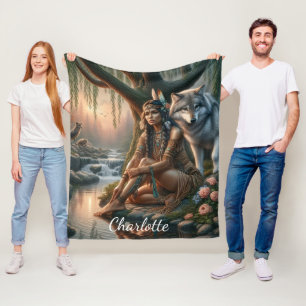 Vreedzaam contact met natuur fleece deken