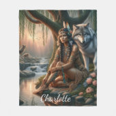 Vreedzaam contact met natuur fleece deken (Voorkant)