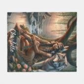 Vreedzaam contact met natuur fleece deken (Voorkant (Horizontaal))