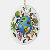 Vreedzaam dierKoninkrijk - Dieren over de hele wer Keramisch Ornament (Rechts)