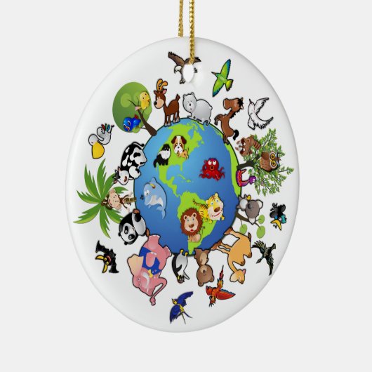 Vreedzaam dierKoninkrijk - Dieren over de hele wer Keramisch Ornament (Rechts)