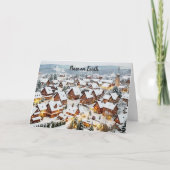 Vreedzaam dorps winterlandschap Vrede op aarde Fee Kaart (Voorkant)