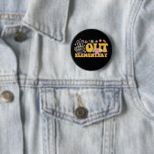 Vreedzaam Elementair Groovy Laatste Schooldag Ronde Button 5,7 Cm (In situ)