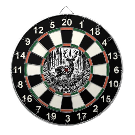 Vreedzaam Forest Deer Target Design Dartbord (Voorkant)