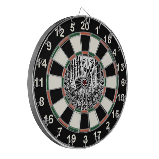 Vreedzaam Forest Deer Target Design Dartbord (Voorkant Links)