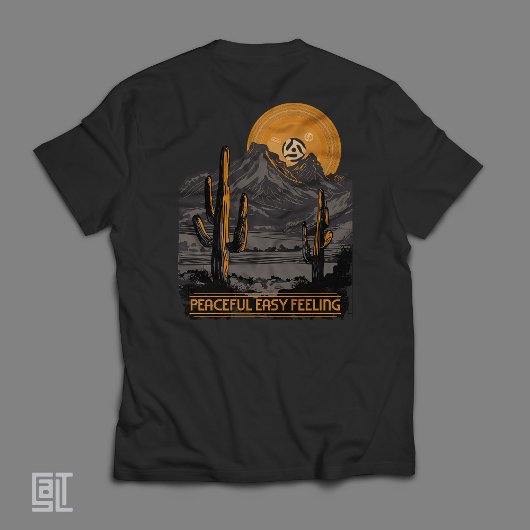 Vreedzaam Gevoel - Vinyl Woestijn Zonsondergang Ca T-shirt