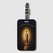 Vreedzaam gouden Boeddhabeeld, AI-kunst Bagagelabel (Voorkant (verticaal))