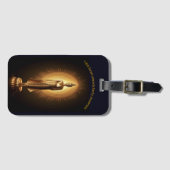 Vreedzaam gouden Boeddhabeeld, AI-kunst Bagagelabel (Voorkant (horizontaal))