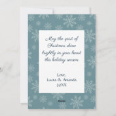 Vreedzaam hert, met Holly Krans, op Donkerblauw Feestdagenkaart (Achterkant)