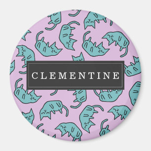 Vreedzaam Kat Patroon met voornaam Magneet