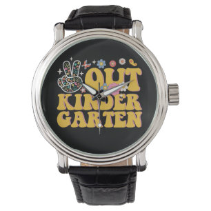 Vreedzaam Kindergarten Groovy Laatste Schooldag Horloge