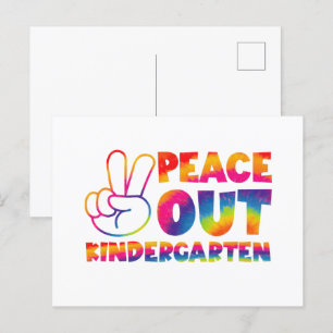 Vreedzaam Kleuterschool Tie Dye Laatste Schooldag Briefkaart
