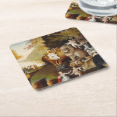 Vreedzaam Koninkrijk Dier Hicks Classic Kartonnen Onderzetters (Schuin)