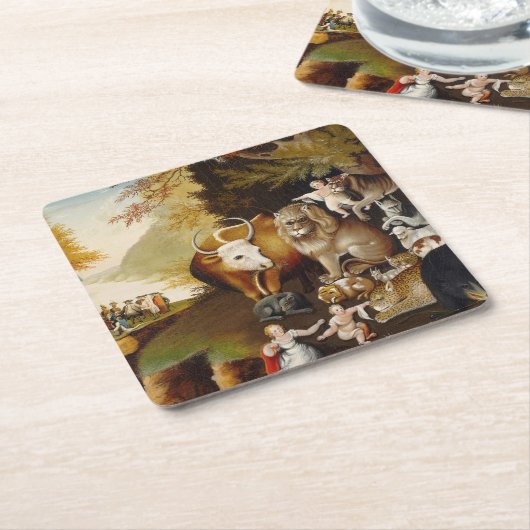 Vreedzaam Koninkrijk Dier Hicks Classic Kartonnen Onderzetters (Schuin)