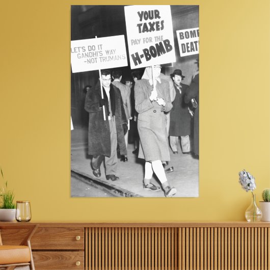 Vreedzaam Koude Oorlog Protest 1950 Canvas Afdruk (Insitu (Woonkamer))