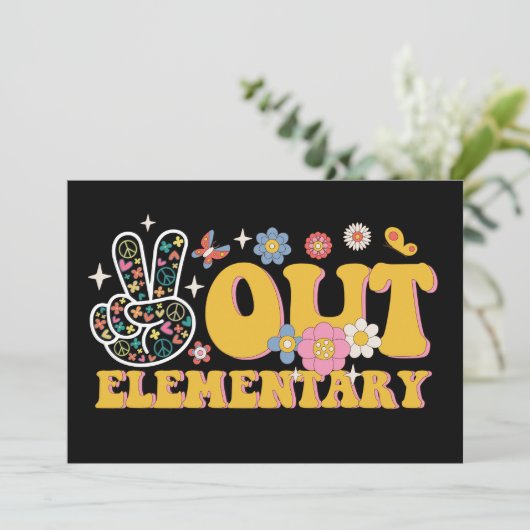 Vreedzaam lager onderwijs groovy laatste dag van s kaart (Staand voorkant)