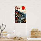 Vreedzaam Landschap Decor Bergen en bos Poster (Keuken)