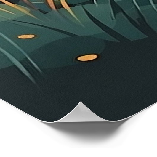 Vreedzaam Landschap en Herfst Bomen Wandkunst Poster (Hoek)