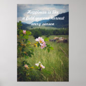 Vreedzaam landschap met wilde rozen poster (Voorkant)