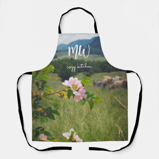 Vreedzaam landschap met wilde rozen schort (Voorkant)