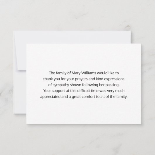 Vreedzaam landschap Sympathie Dank u Bedankkaart (Achterkant)