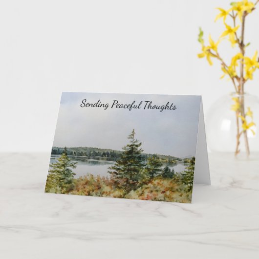 Vreedzaam landschap verzenden gedachten Art Kaart (Gele Bloem)