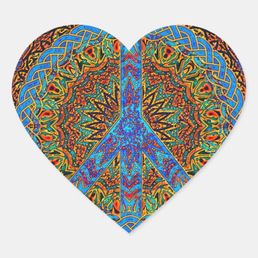 vreedzaam leven hart sticker (Voorkant)