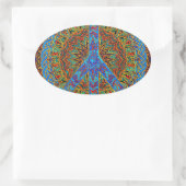 vreedzaam leven ovale sticker (Tas)