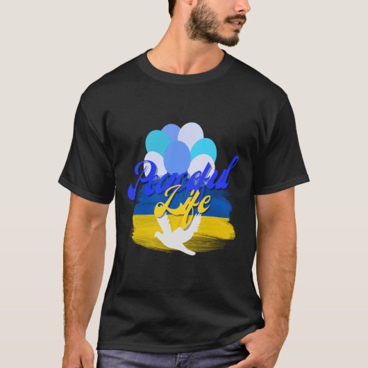 vreedzaam leven t-shirt (Voorkant)
