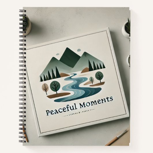 Vreedzaam, minimalistisch spiraal notitieboek (Voorkant)