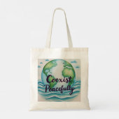 vreedzaam naast elkaar bestaan tote bag (Achterkant)